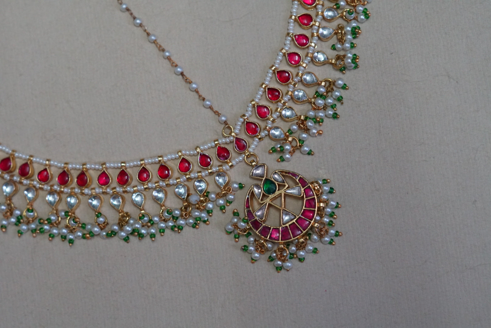Pink Kundan mathapatti  (5-1033)(A)(PREORDER) - JEWELSTYLE