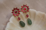 Pink Kundan earring  (1-2356)(R)(PREORDER)