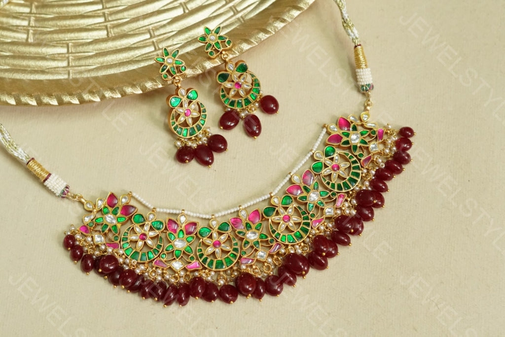 Kundan  necklace (4-2841)(PREORDER) - JEWELSTYLE