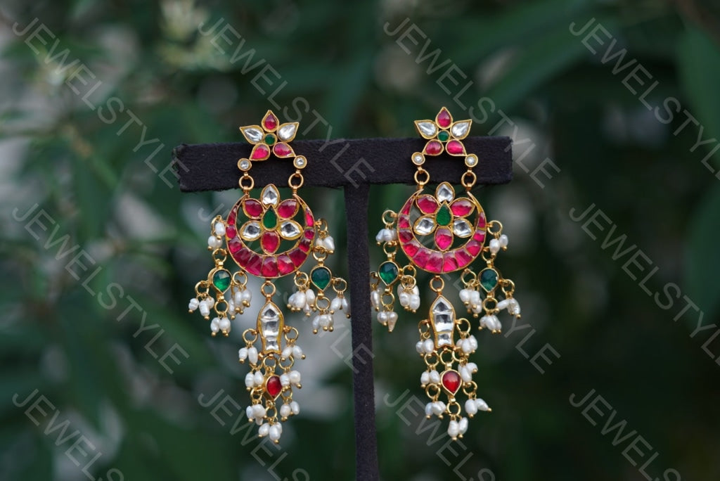Kundan Earrings  (1-1514)(PREORDER) - JEWELSTYLE