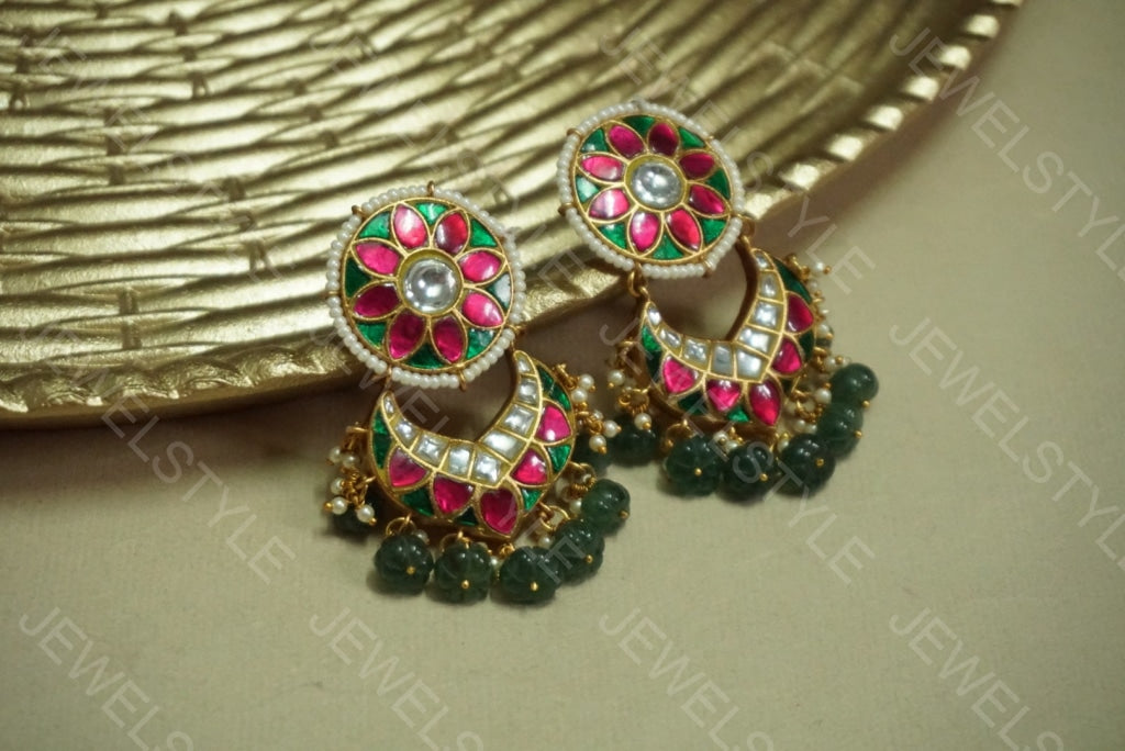 Kundan Earrings (1-1347)(PREORDER) - JEWELSTYLE
