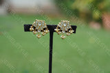 White Kundan lotus earrings(PREORDER) 1-1130