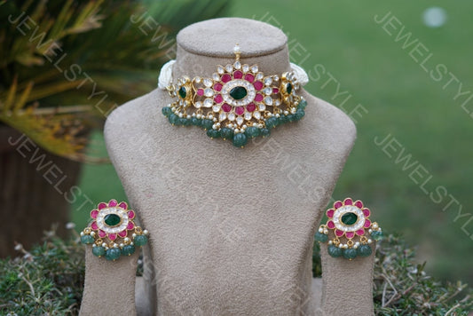 Kundan Choker set(Preorder) 4-817 - JEWELSTYLE