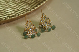 White fish Kundan earrings (1-1188)(PREORDER)