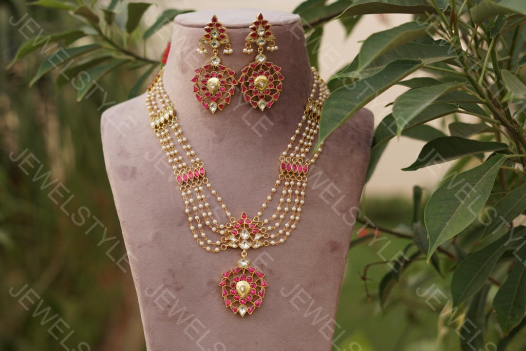 Kundan Long necklace set(PREORDER) - JEWELSTYLE