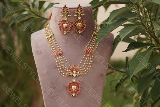 Kundan Long necklace set(PREORDER) - JEWELSTYLE
