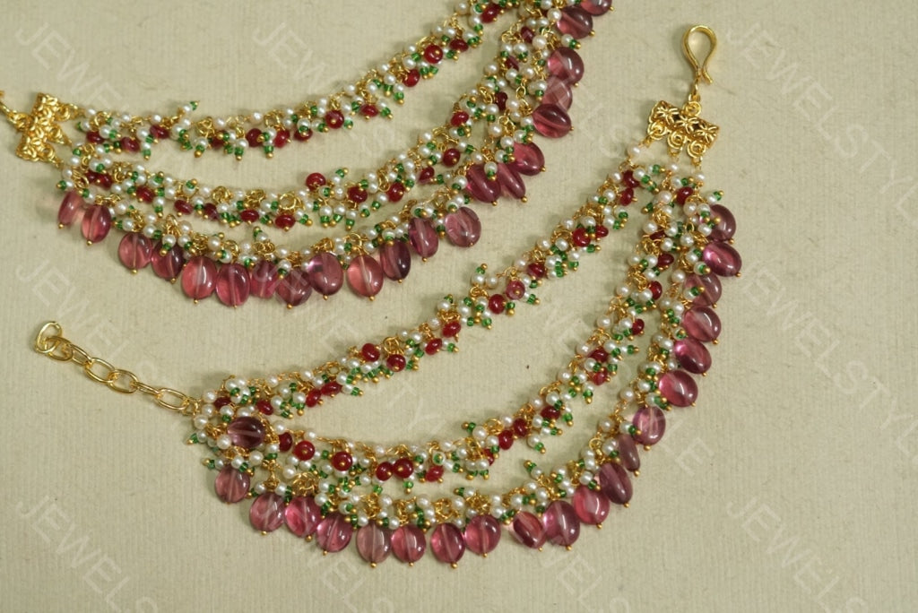 Rodolite Ear Chain (9-36)