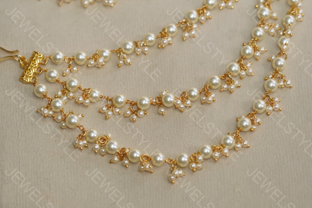 3 line Pearl EarChain (9-60) - JEWELSTYLE
