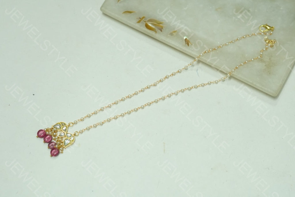 Kundan pendant (4-2869)(R) - JEWELSTYLE