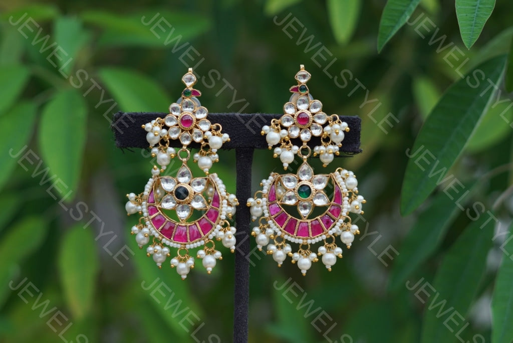 Kundan Earrings (1-1364)(PREORDER) - JEWELSTYLE