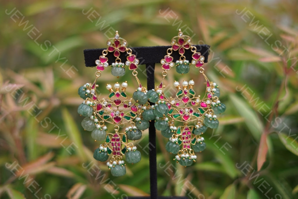 Kundan fish earrings (1-1191)(PREORDER) - JEWELSTYLE