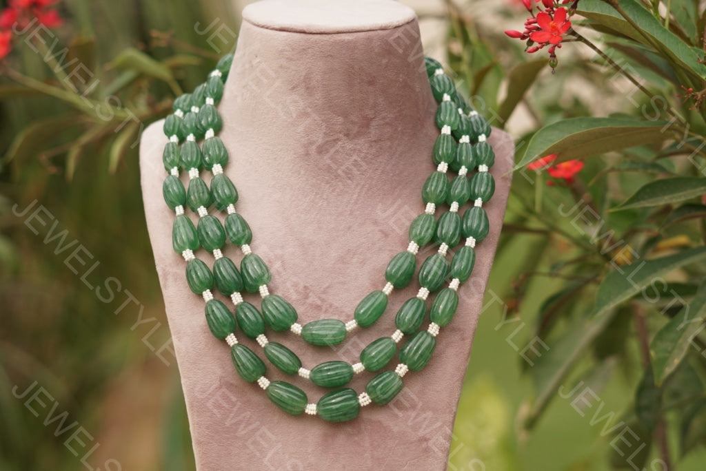 Green beads necklace - JEWELSTYLE