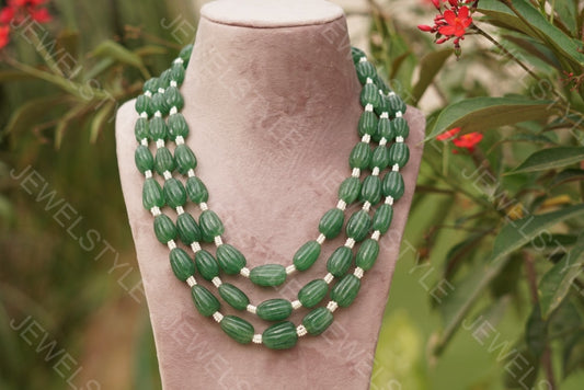 Green beads necklace - JEWELSTYLE