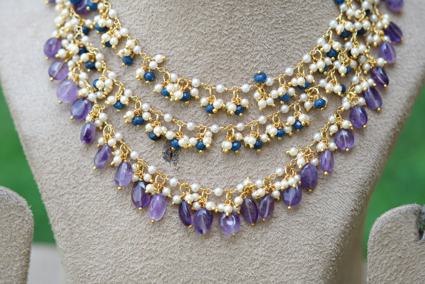 Amethyst beads necklace (4-5300)(N) - JEWELSTYLE