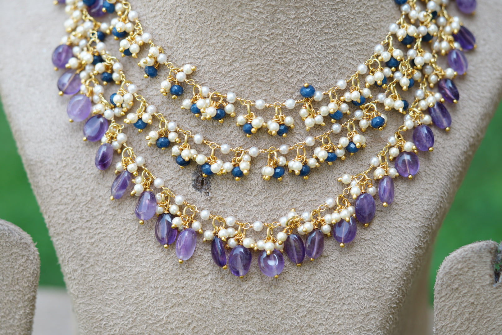 Amethyst beads necklace (4-5300)(N) - JEWELSTYLE