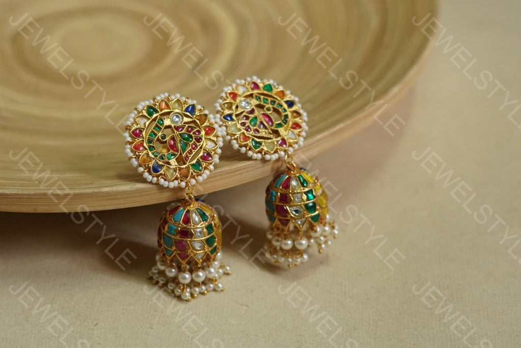 Navratan Kundan Jhumki (1-1642)(R) - JEWELSTYLE