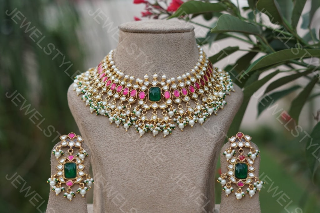 Kundan Choker set(4-1245)(PREORDER) - JEWELSTYLE
