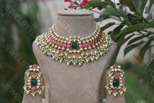 Kundan Choker set(4-1245)(PREORDER) - JEWELSTYLE