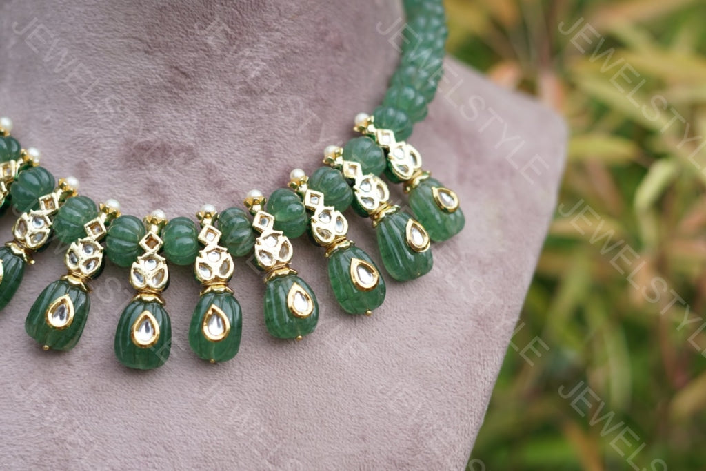 Fluorite beads Necklace set (4-1913)(N) - JEWELSTYLE