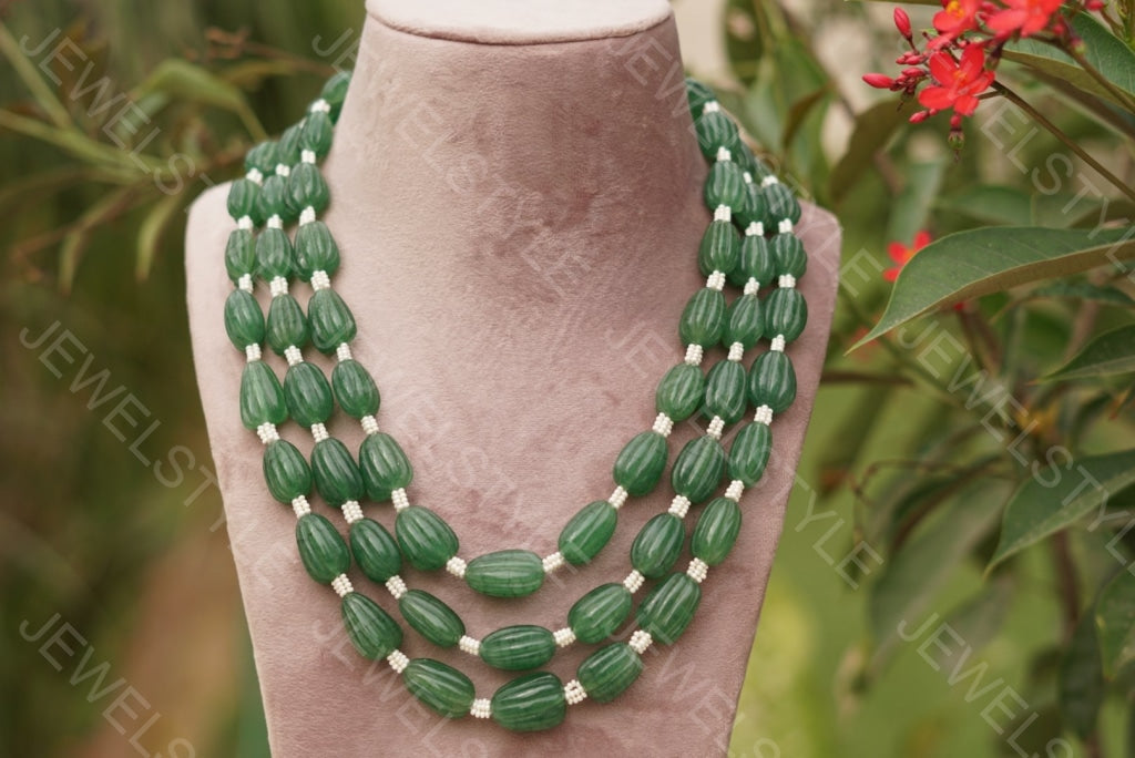 Green beads necklace - JEWELSTYLE