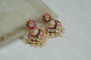 Small Kundan chandbali (1-1194)(PREORDER)