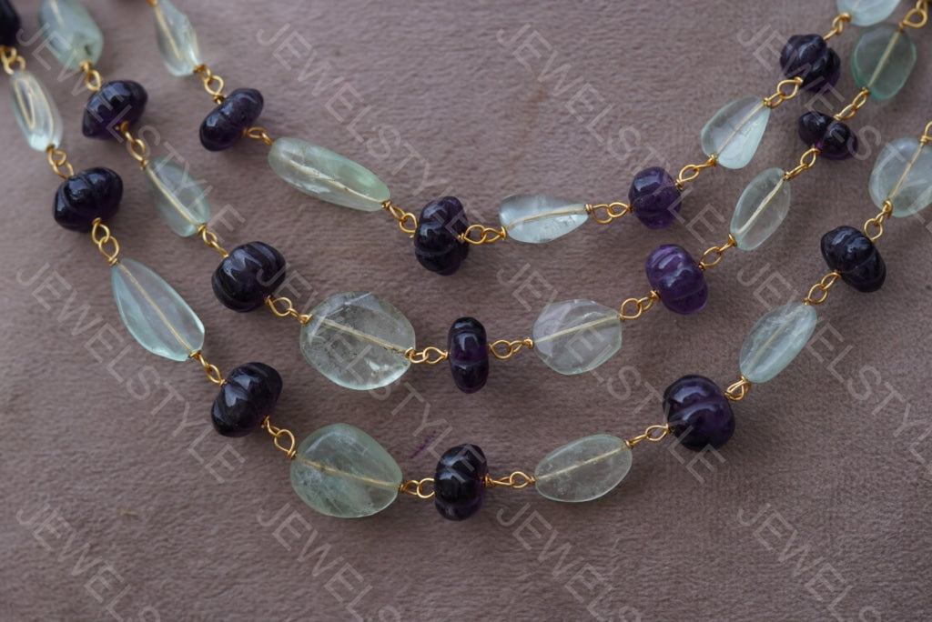 Amethyst beads Necklace (4-4641)(OFFER PIECE)(N)