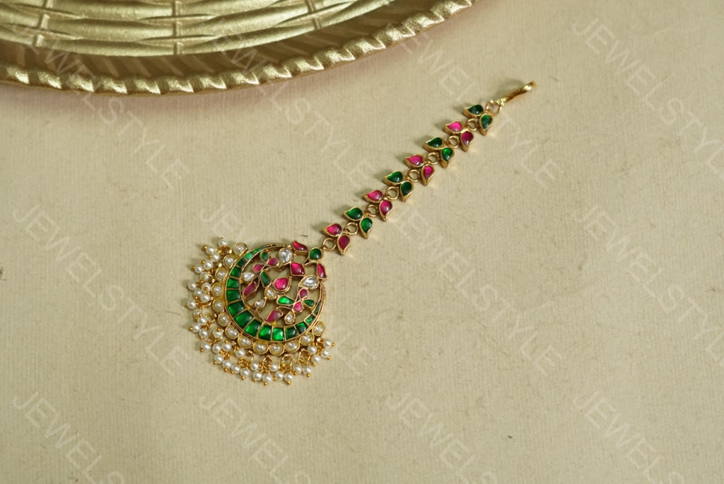 Big Kundan Maangtika (5-705)(preorder) - JEWELSTYLE