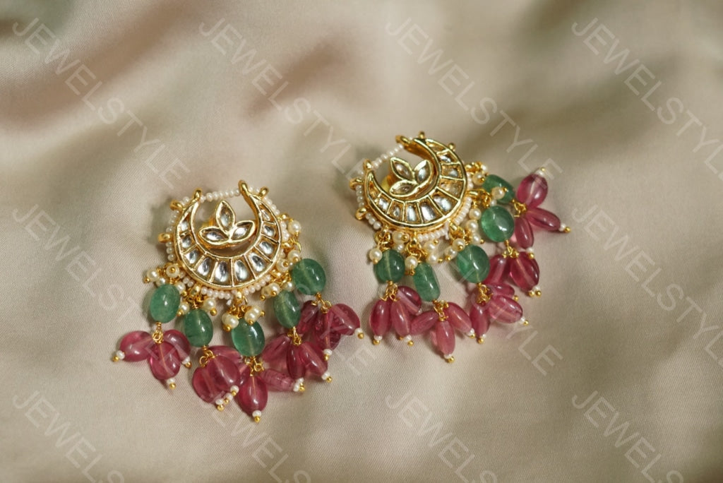 Chand Kundan Earrings (1-2031)(N) - JEWELSTYLE