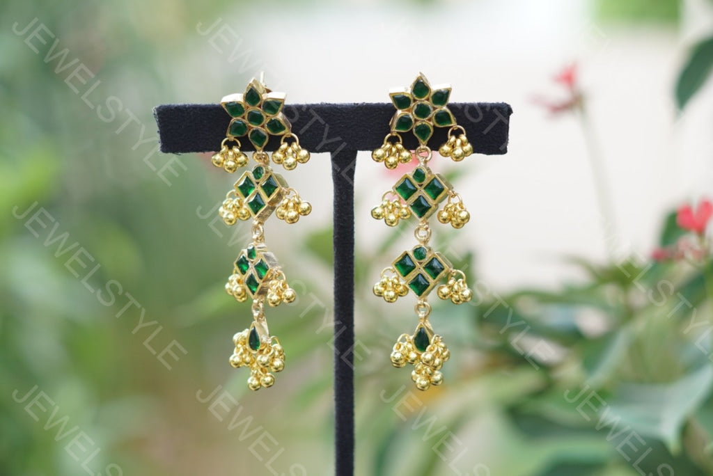 Green Kundan Earrings(Preorder) 1-1163 - JEWELSTYLE