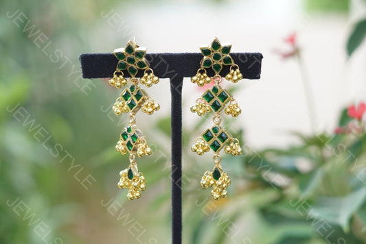 Green Kundan Earrings(Preorder) 1-1163 - JEWELSTYLE
