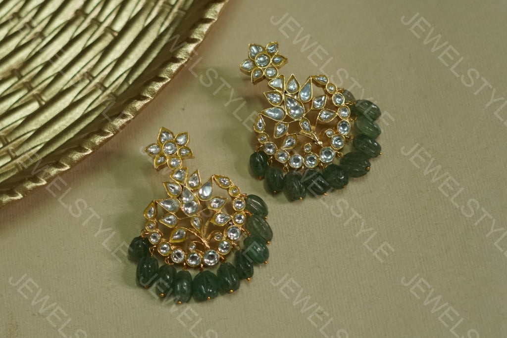 Kundan earrings (1-1172)(PREORDER) - JEWELSTYLE