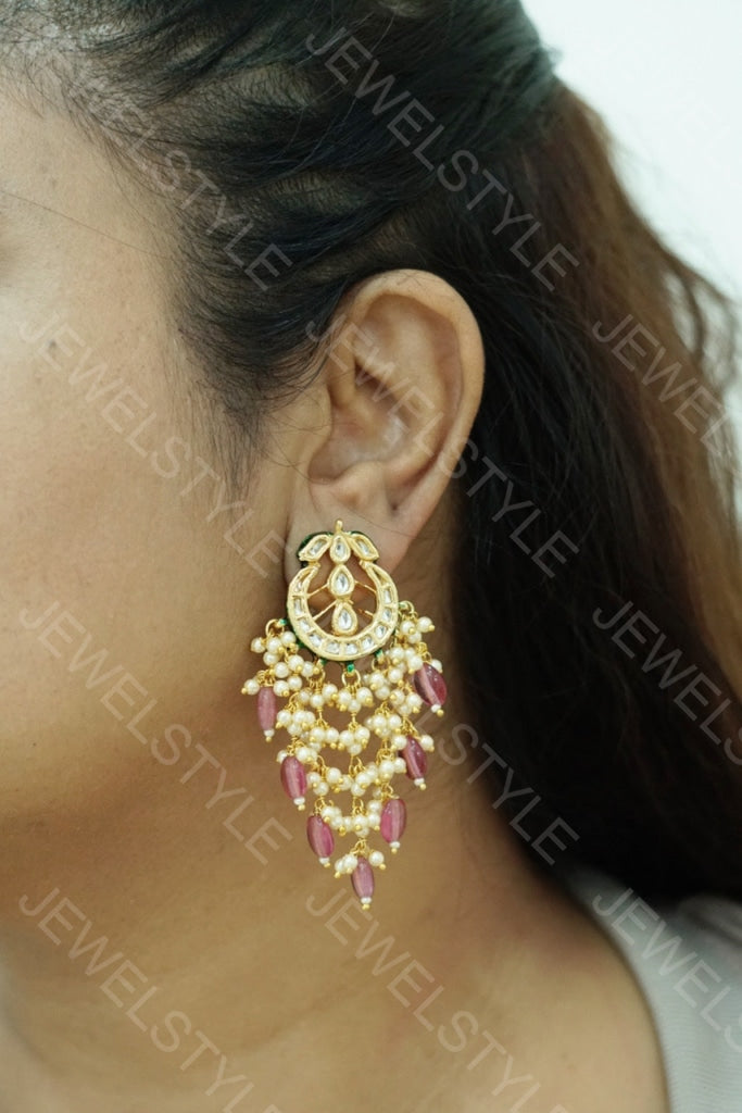 Kundan Earrings  (1-1513) - JEWELSTYLE