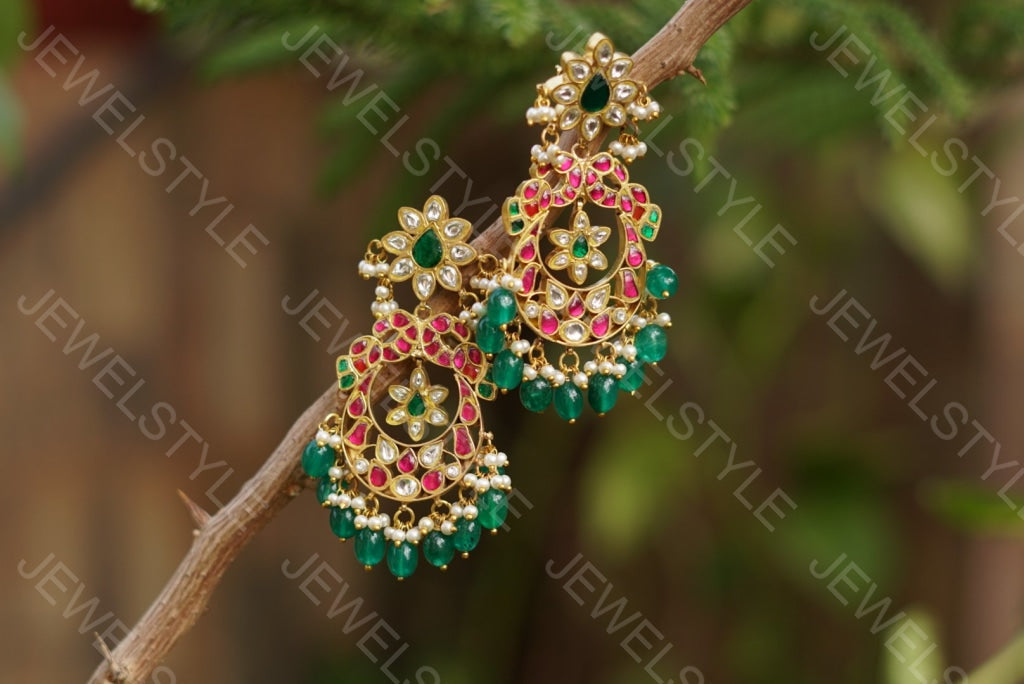 Kundan earrings(PREORDER) 1-1024 - JEWELSTYLE