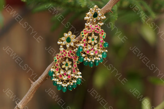 Kundan earrings(PREORDER) 1-1024 - JEWELSTYLE