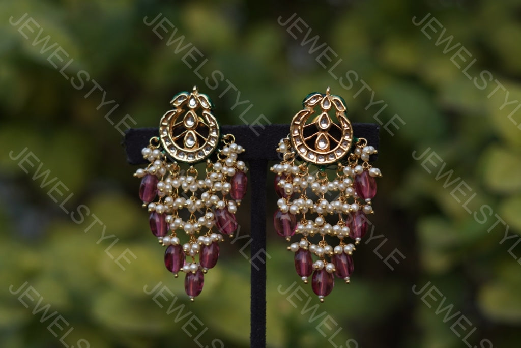 Kundan Earrings  (1-1513) - JEWELSTYLE