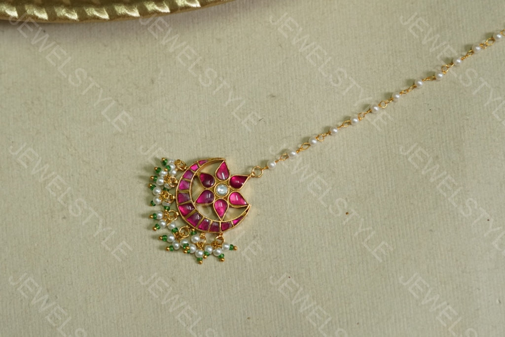 Small Kundan Maangtika (5-654)(PREORDER) - JEWELSTYLE