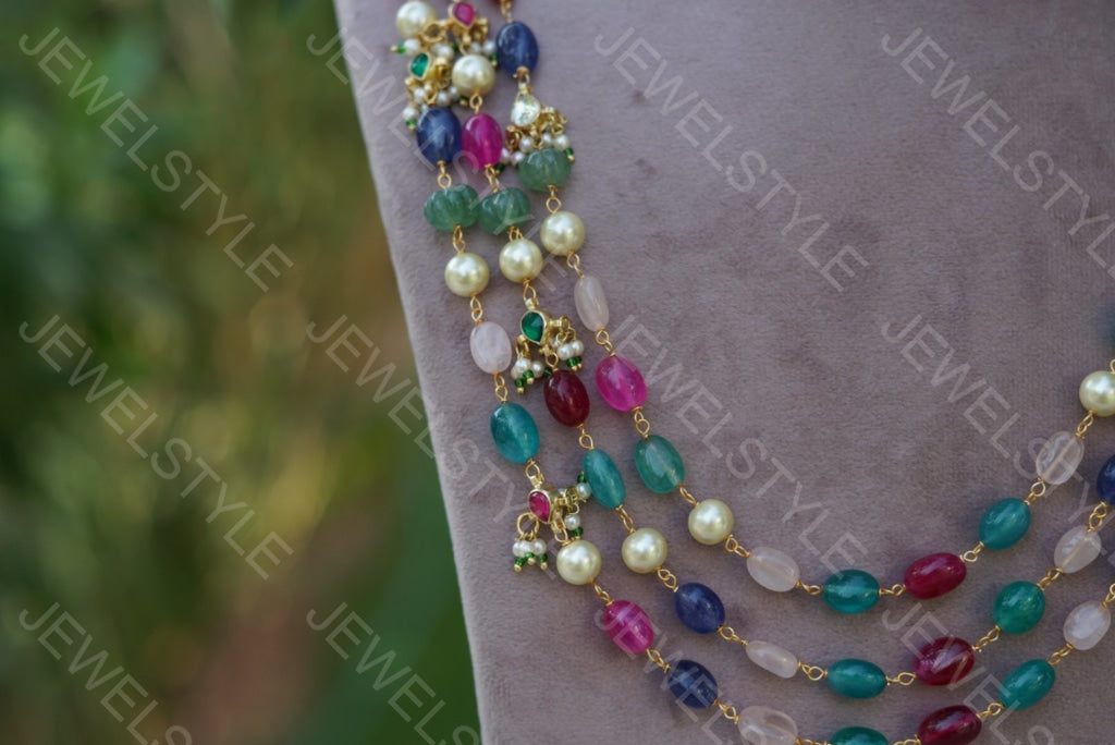 Multicolour Beads Necklace(4-1439)(N) - JEWELSTYLE
