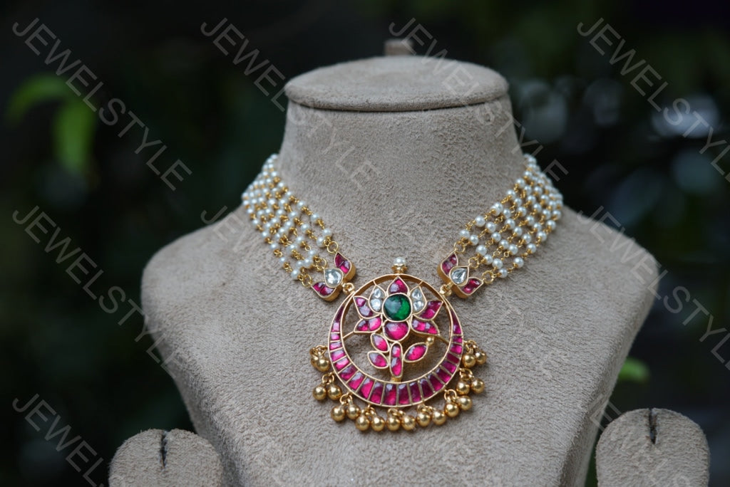 Kundan  necklace (4-4434)(R)(preorder) - JEWELSTYLE
