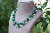 Green beads necklace(4-1454)(N)