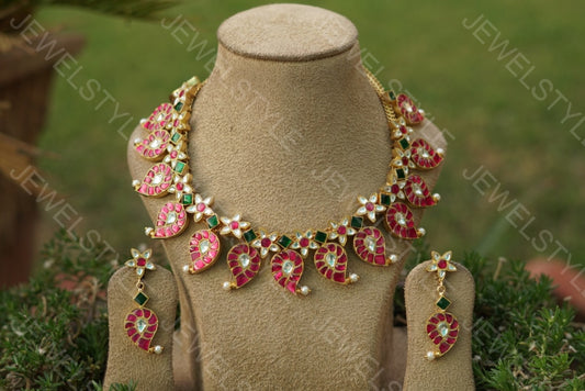 Mango Kundan necklace set(Preorder) 4-1138 - JEWELSTYLE