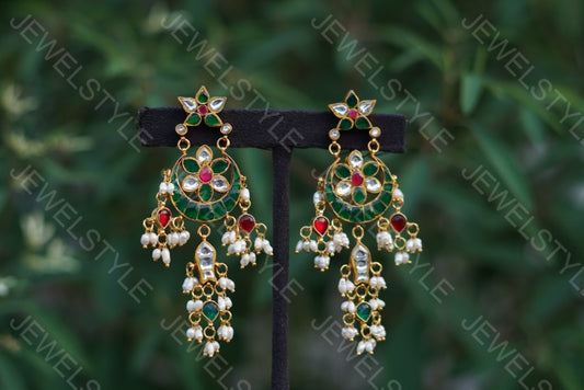 Kundan Earrings  (1-1512)(PREORDER) - JEWELSTYLE