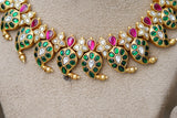 Mango green kundan necklace set (4-5289)(AK)