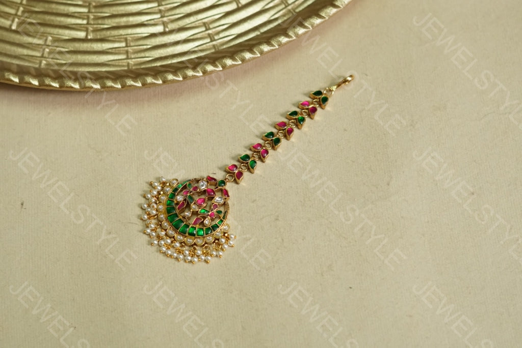 Big Kundan Maangtika (5-705)(preorder) - JEWELSTYLE