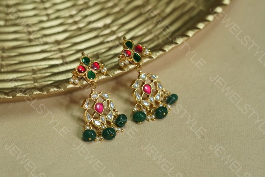 Kundan Earrings (1-1571) (PREORDER) - JEWELSTYLE