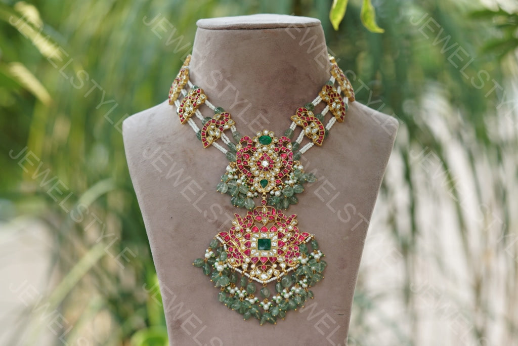Kundan pendant Necklace (4-4047)(R)( PREORDER)