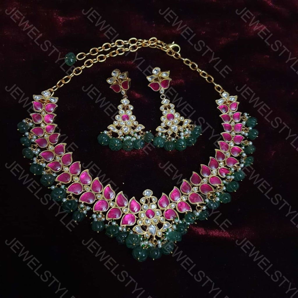 Kundan necklace set (Preorder) 4-920 - JEWELSTYLE