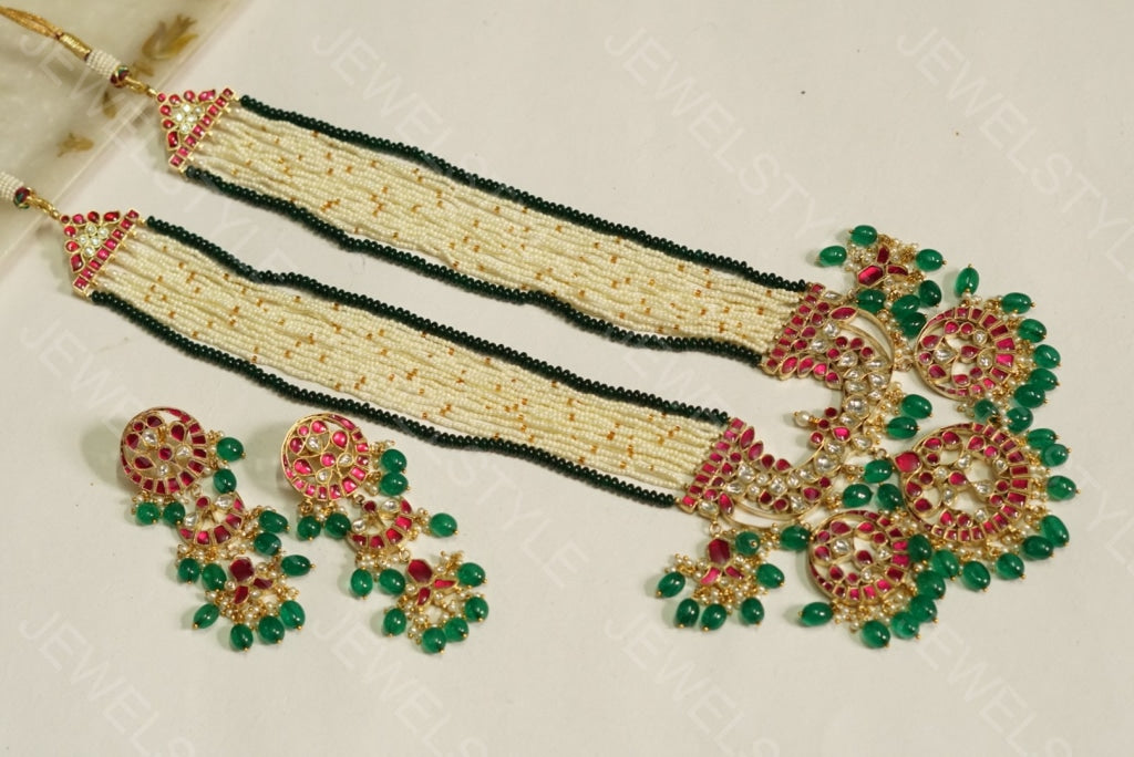 Kundan Necklace set(Preorder) 4-1136-c - JEWELSTYLE