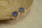 blue lotus Kundan studs(1-1478)(PREORDER)