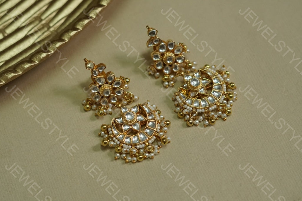 Kundan earrings (1-1177)(PREORDER) - JEWELSTYLE