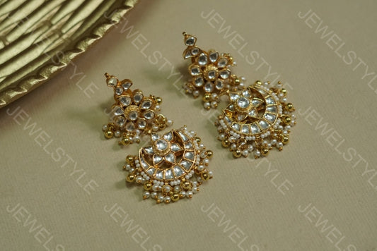 Kundan earrings (1-1177)(PREORDER) - JEWELSTYLE